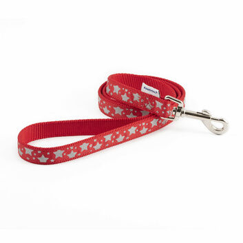 Ancol Patterned Collection Lead Reflective Paw Red