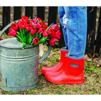 Leon Boots Ultralight Ankle Wellington Boots Red alternative