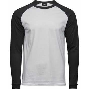Tee Jays Men's Baseball Tee White/Black