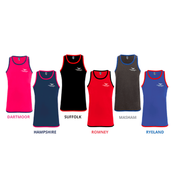 Longhorn Shearing Ryeland Long Tail Singlet Vest Blue/Red alternative