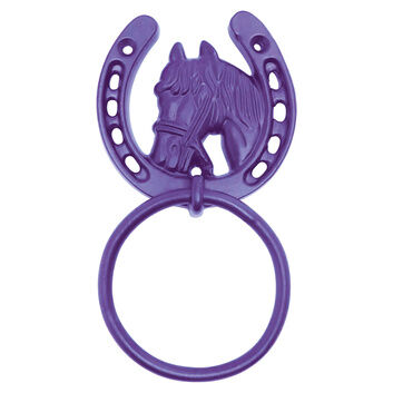 Perry Equestrian Horse Shoe Tie Rings on Plate