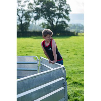 Longhorn Shearing Kids Suffolk Long Tail Singlet Vest - Black/Red alternative