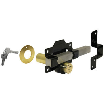 Perry 70mm No.1127 Double Locking Long Throw Lock with Elongated Keep & Stainless Steel Bar (A4/316)