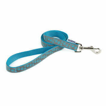 Ancol Patterned Collection Lead Reflective Paw Blue