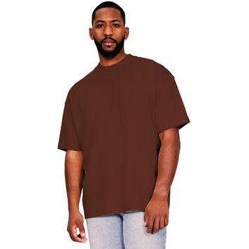 Casual Classics Ringspun 220 Oversize Extended Neck T-Shirt - Chocolate