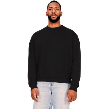 Casual Classics Ringspun Blend 280 Boxy Oversize Extended Neck Sweat - Black