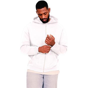 Casual Classics Ringspun Blended 280 Core Zip Hood - White