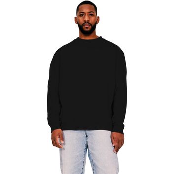 Casual Classics Ringspun Blended 280 Oversize Extended Neck Sweat - Black