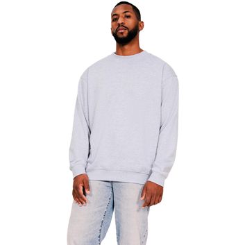 Casual Classics Ringspun Blended 280 Oversize Extended Neck Sweat - Heather Grey