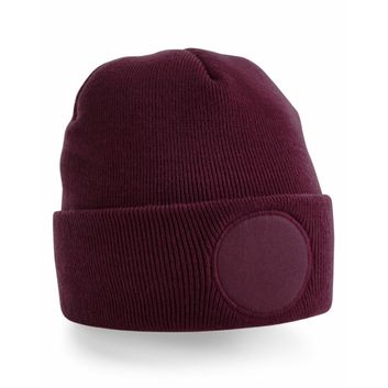 Beechfield Circular Patch Beanie Burgundy