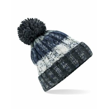 Beechfield Corkscrew Pom Pom Beanie Arctic Dawn