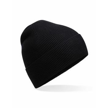 Beechfield Organic Cotton Fine Knit Beanie Black