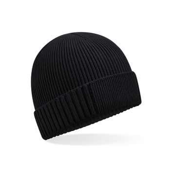 Beechfield Organic Cotton Patch Beanie Black