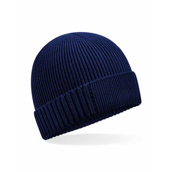 Beechfield Organic Cotton Patch Beanie Oxford Navy