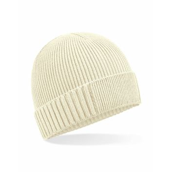 Beechfield Organic Cotton Patch Beanie Sand