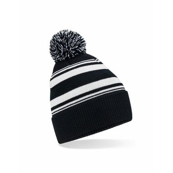 Beechfield Striped Fan Beanie Black/White