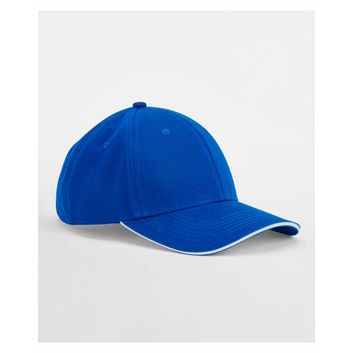 Beechfield EarthAware® Classic Organic Cotton 6 Panel Cap - _x000D_ Sandwich Peak Bright Royal/White