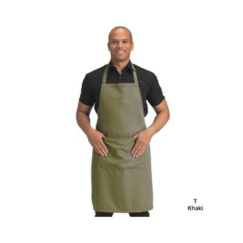 Dennys Recycled Bib Apron With Pocket _x000D_ Khaki