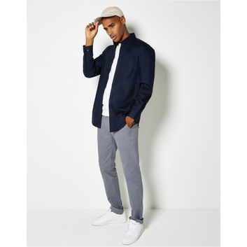 Kustom Kit Classic Fit Long Sleeve Premium Oxford Shirt Dark Navy
