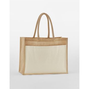 Westford Mill Cotton Pocket Natural Starched Jute Shopper Natural