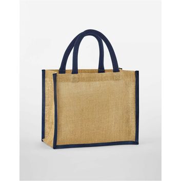 Westford Mill Natural Starched Jute Midi Tote Natural/Navy
