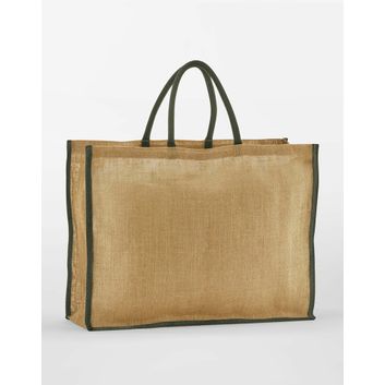 Westford Mill Starch Jute Market Shopper Natural/Olive Green