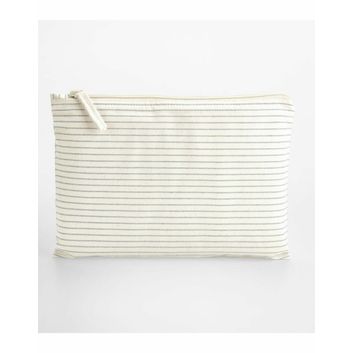 Westford Mill Striped Organic Cotton Accessory Pouch Grey Stripe