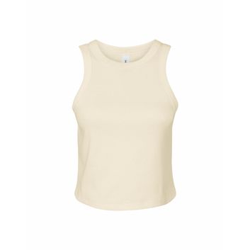 Bella Women's Micro Rib Racer Tank Solid Natural Blend