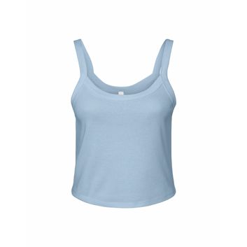 Bella Women's Micro Rib Strap Tank _x000D_ Solid Baby Blue Blend