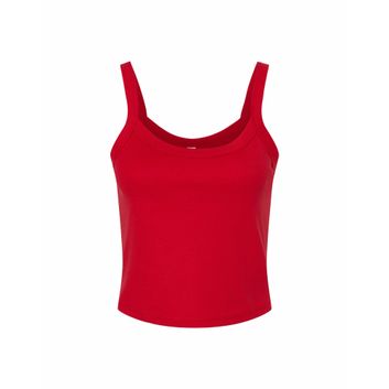 Bella Women's Micro Rib Strap Tank _x000D_ Solid Red Blend
