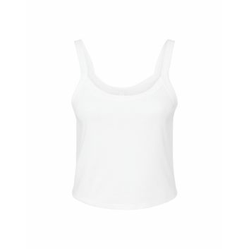 Bella Women's Micro Rib Strap Tank _x000D_ Solid White Blend