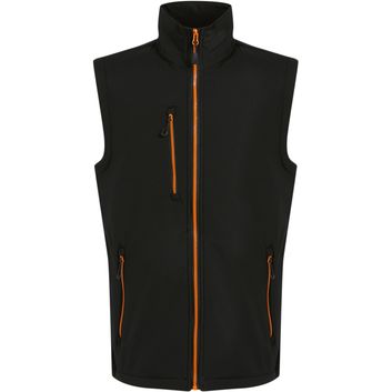 Regatta Professional Navigate 2 Layer Softshell Bodywarmer - Black/Orange Pop
