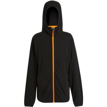 Regatta Professional Navigate Full Zip Hooded Fleece - Black/Orange Pop