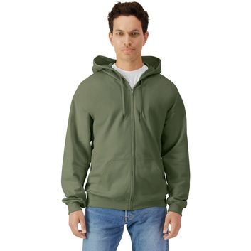 Gildan Softstyle Midweight Zip Hood Adult - Military Green