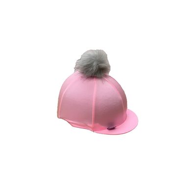 Capz Pom Pom Lycra Hat Cover Sugar Pink/Grey