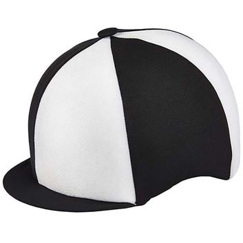 Capz Quartered Lycra Hat Cover Black/White