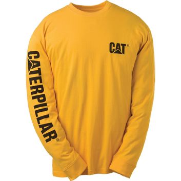 Caterpillar Trademark Banner Long Sleeve T-Shirt Yellow