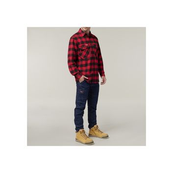 Hard Yakka Long Sleeve Check Flannel Shirt Red alternative
