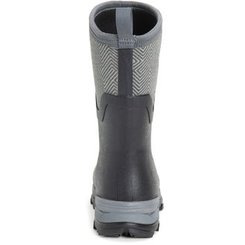 Muck Boots Arctic Ice Mid Wellingtons Black/Grey Geometric alternative