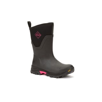 Muck Boots Arctic Ice Mid Wellingtons Black/Hot Pink