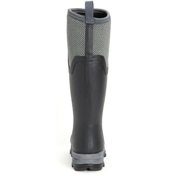 Muck Boots Arctic Ice Tall Wellingtons Black/Grey Geometric alternative