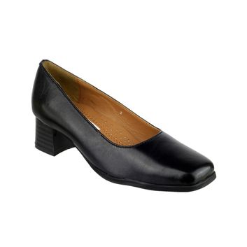 Amblers Walford Ladies Leather Court Black