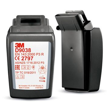 3M D9038 Secure Click Hard Case P3 R Hf Filter Black (20 Pack)