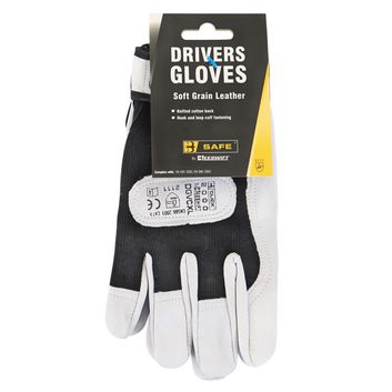 Drivers Glove Velcro Cuff Black (1 Pair)