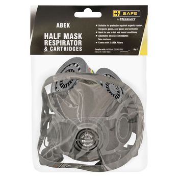 Half Mask Respirator And Abek Cartridges Grey