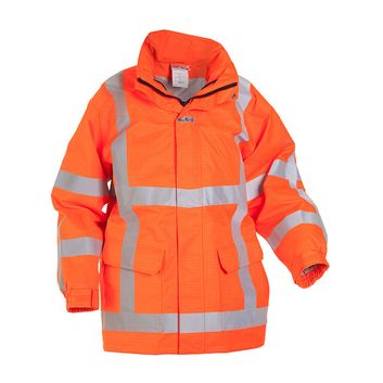 Hydrowear Markelo Multi Sns Fire Retardant Hi-Vis Anti-Static Waterproof Parka Jacket Orange