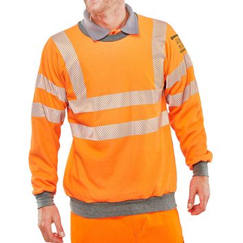 Beeswift Arc Compliant Hi-Vis Rail Spec Sweatshirt Orange