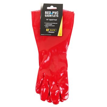Pvc Gauntlet 16" Red (1 Pair)