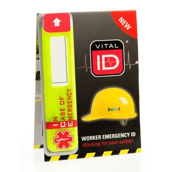 Vital ID Emergency ID Data Window Ice Tag Saturn Yellow