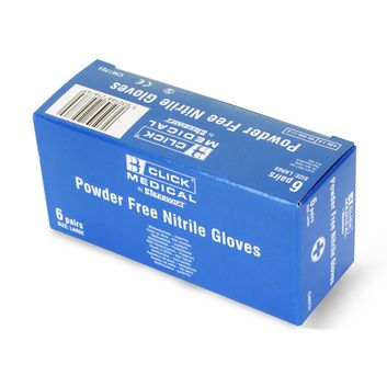 Click Medical Nitrile Gloves 6 Pairs In Box Blue